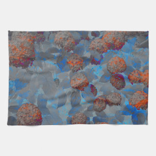 Blauorangefarbene Blume Geschirrtuch