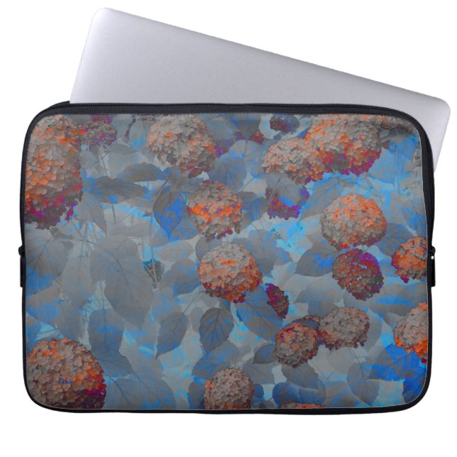 Blauorangefarbene Blume Laptopschutzhülle (Vorderseite)