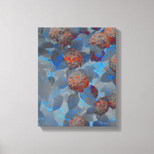 Blauorangefarbene Blume Leinwanddruck