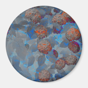 Blauorangefarbene Blume Magnet