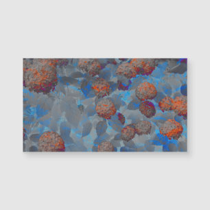 Blauorangefarbene Blume Magnetkarte