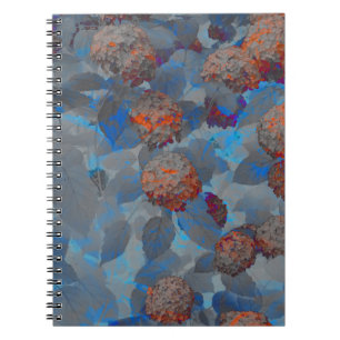 Blauorangefarbene Blume Notizblock