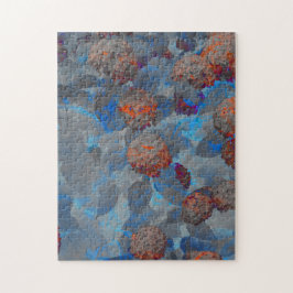 Blauorangefarbene Blume Puzzle