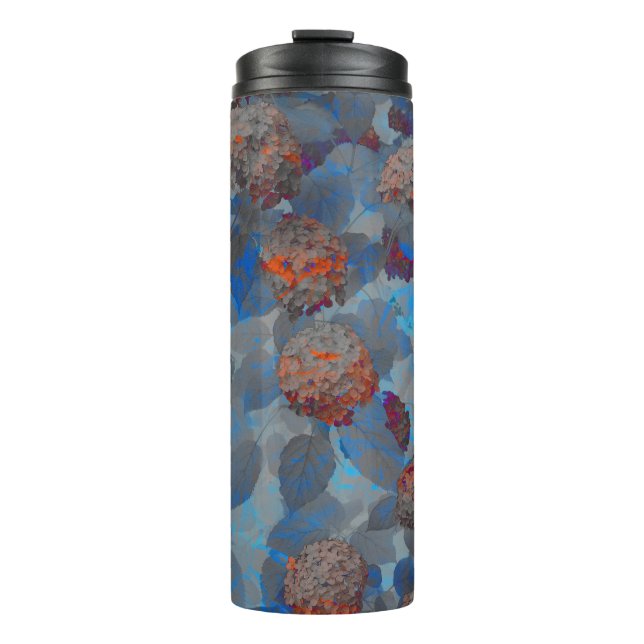 Blauorangefarbene Blume Thermosbecher (Vorderseite)