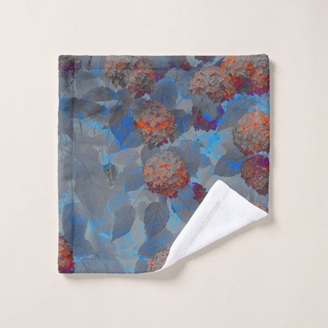 Blauorangefarbene Blume Waschlappen (Waschlappen)