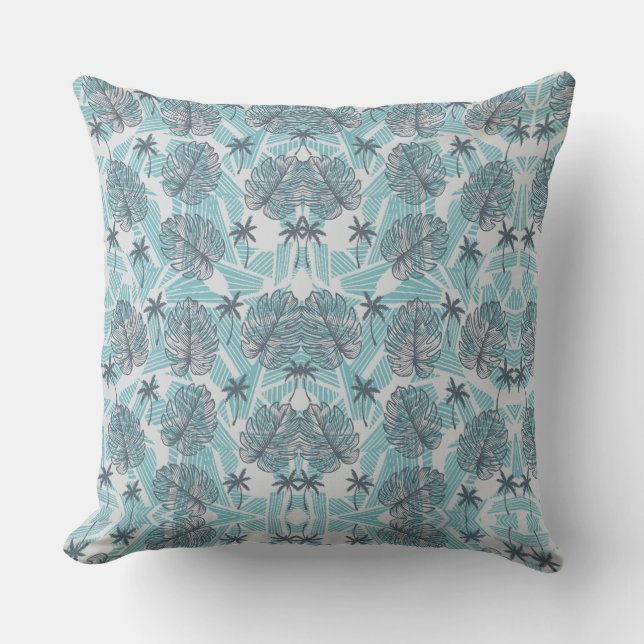 Blaupalmenleaf Nahtloses Kissen (Vorderseite)