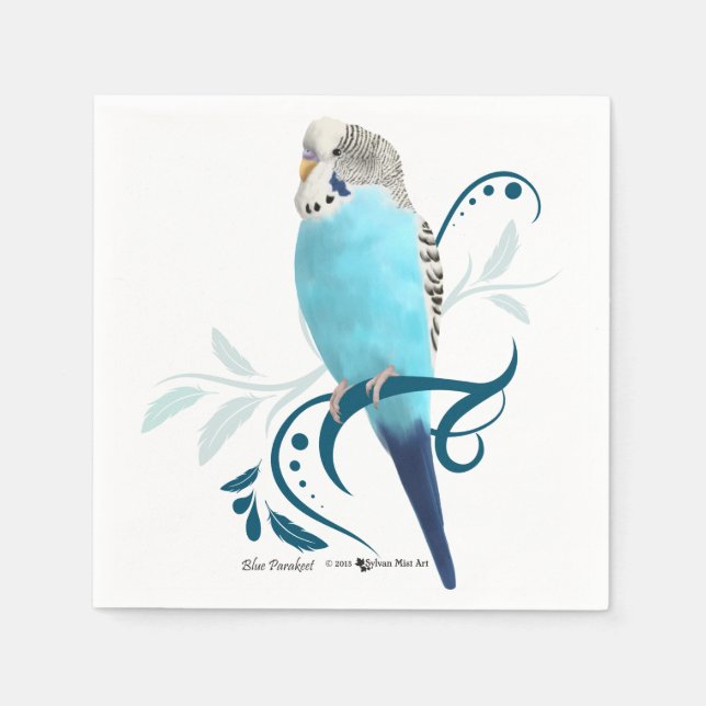 Blauparakeet Serviette (Vorderseite)