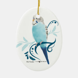 Blauparakeet Silbernes Ornament