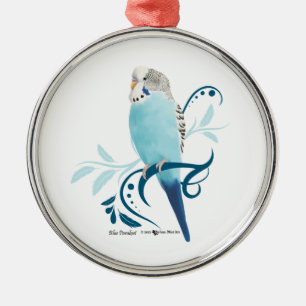 Blauparakeet Silbernes Ornament