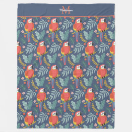 Blauparrot Land Tropical Patrongram Fleecedecke