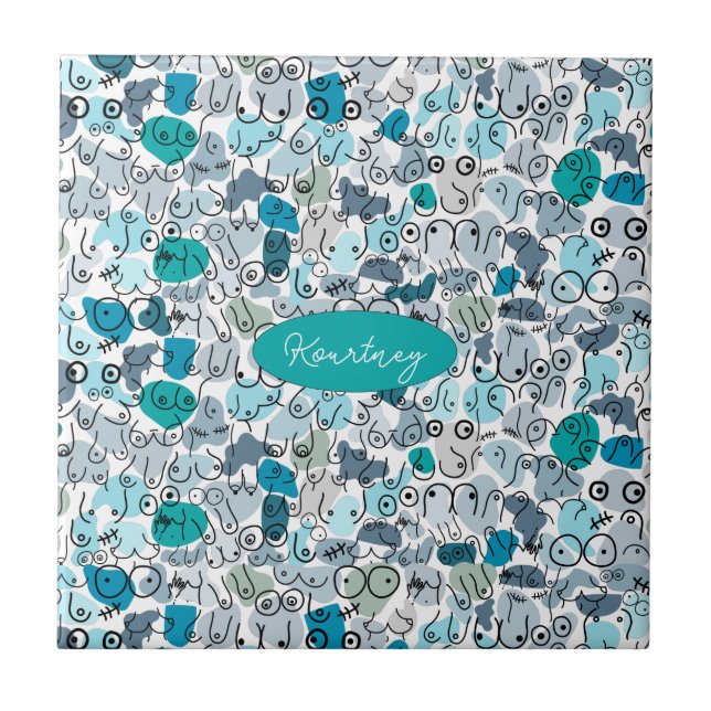 Blaupastellbrust Fliese (Vorderseite)