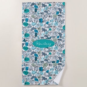 Blaupastellbrust Strandtuch