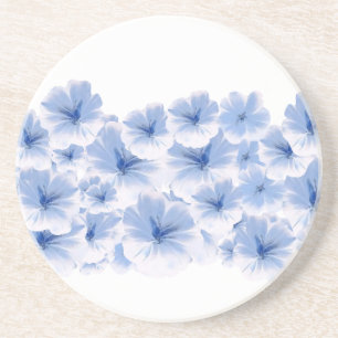 Blaupastellfarbe Blume Aquarell Getränkeuntersetzer