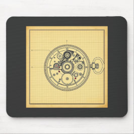 Blaupause für Vintage-Taschenuhr als Mousepad