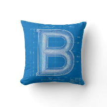 Blaupause-Monogramm Buchstabe B