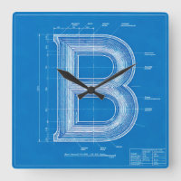 Blaupause-Monogramm Buchstabe B