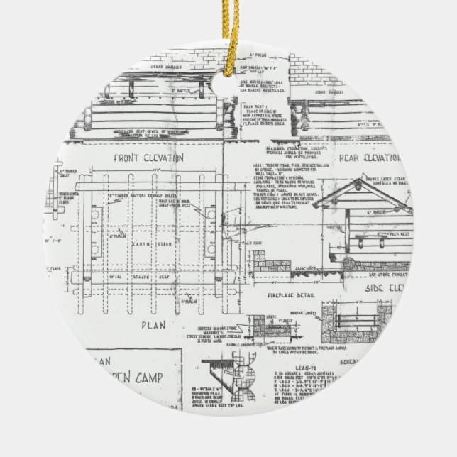 Blaupausen Keramikornament (Vorne)