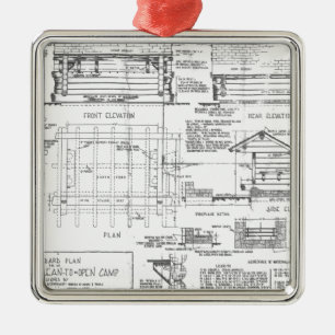 Blaupausen Silbernes Ornament