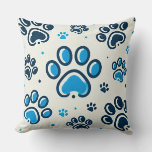 Blaupaw-Druckmuster Kissen