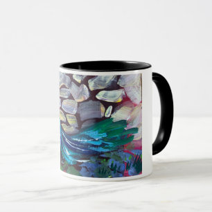 Blaupfau, Acrylmalerei Tasse