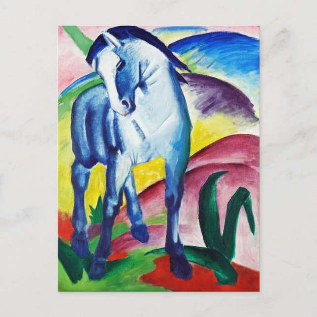 Blaupferd von Franz Marc Postkarte (Vorderseite)