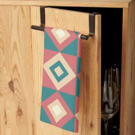 Blaupfirsich Diamond Geometric Geschirrtuch