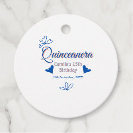 Blaupfirsich Quinceanera 15. Geburtstag rustikale  Geschenkanhänger