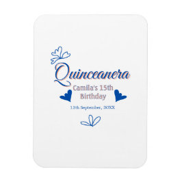 Blaupfirsich Quinceanera 15. Geburtstag rustikale  Magnet