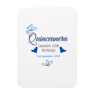 Blaupfirsich Quinceanera 15. Geburtstag rustikale  Magnet