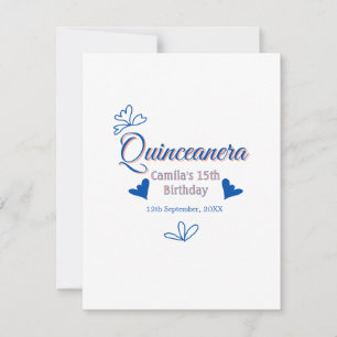 Blaupfirsich Quinceanera 15. Geburtstag rustikale Mitteilungskarte