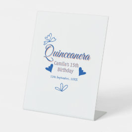 Blaupfirsich Quinceanera 15. Geburtstag rustikale  Sockelschild