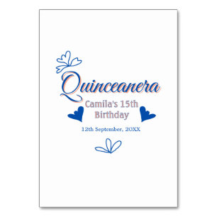 Blaupfirsich Quinceanera 15. Geburtstag rustikale  Tischnummer