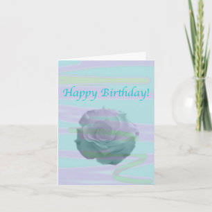 Blaupink mit großer Rose Blume Karte