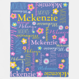 Blaupinkfarbene Mädels McKenzie Namensdecke Fleecedecke