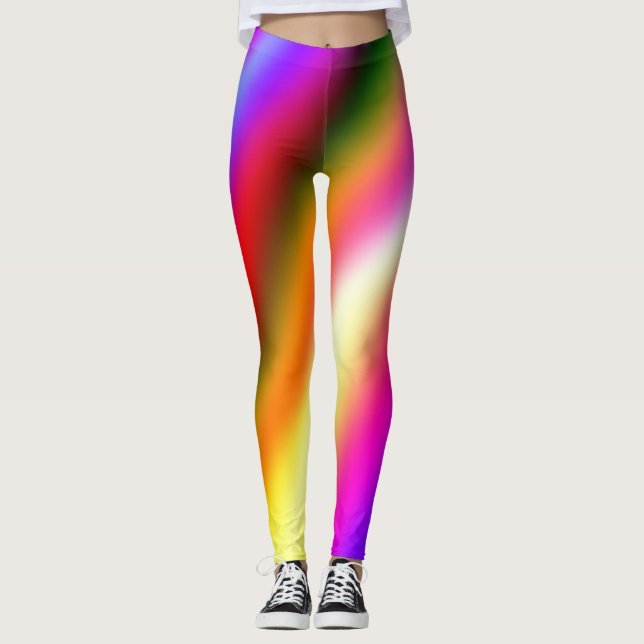 Blaupinkfarbener Ober-Aquarell abstrakter pastellf Leggings (Vorderseite)