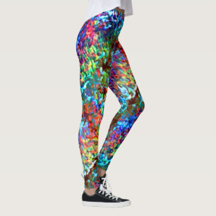 Blaupsychedelischer oder cybernetischer Meeresgest Leggings
