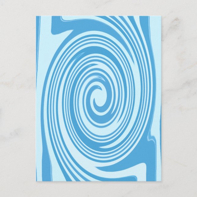Blaupsychedelisches Swirbelmuster Postkarte (Vorderseite)