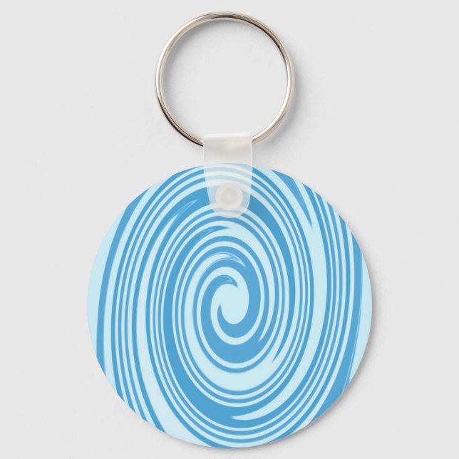 Blaupsychedelisches Swirbelmuster Schlüsselanhänger (Vorderseite)