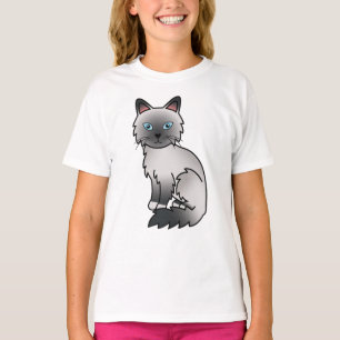Blaupunkt Birma / Ragdoll Süße Cartoon-Katze T-Shirt