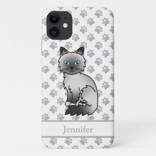 Blaupunkt Birma / Ragdoll Süße Katze & Name Case-Mate iPhone Hülle