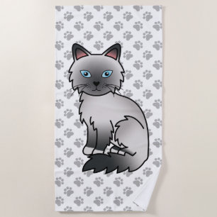 Blaupunkt Birma / Ragdoll Süße Katze & Pfoten Strandtuch