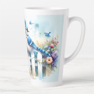 Blauraben-Cottage-Garten-Zaun-Szene Milchtasse