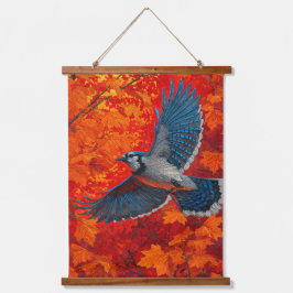 Blauraben-Herbstlaub-Natur-Tapisserie Wandteppich Mit Holzrahmen