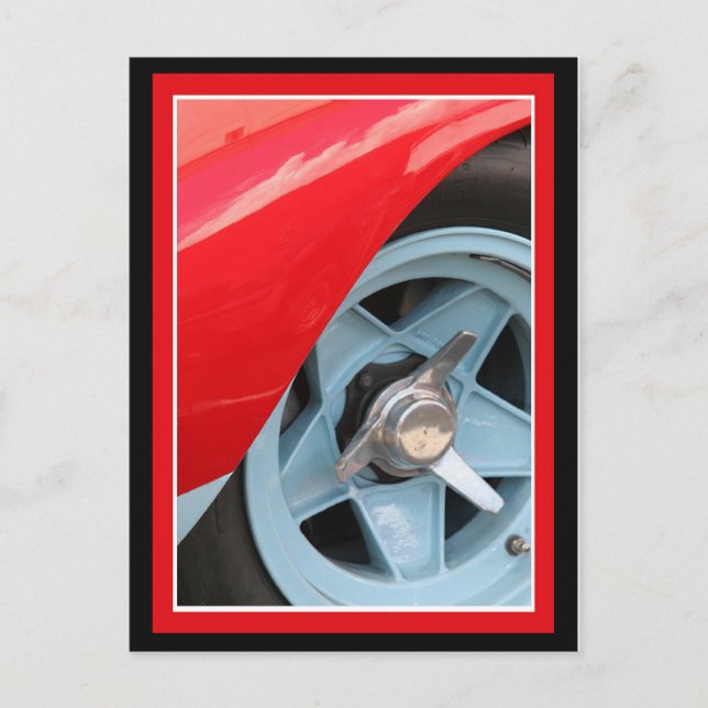 Blaurad und Knockoff Postkarte (Vorderseite)