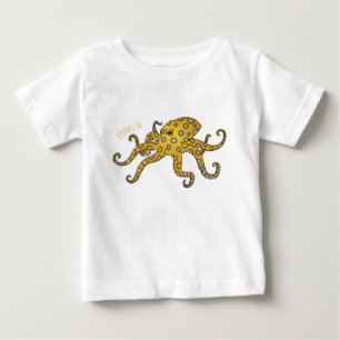 Blauringkrake Cartoon-Illustration Baby T-shirt