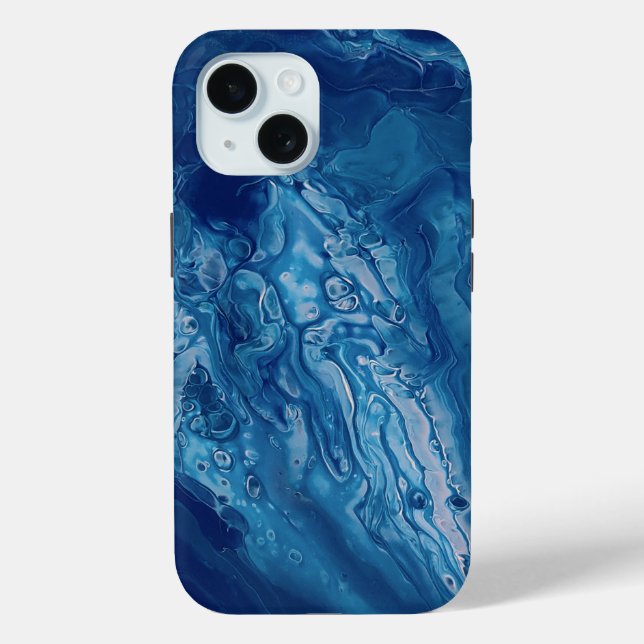 Blaurosa Akryllische Beschichtung Abstrakter Fluid Case-Mate iPhone Hülle (Rückseite)