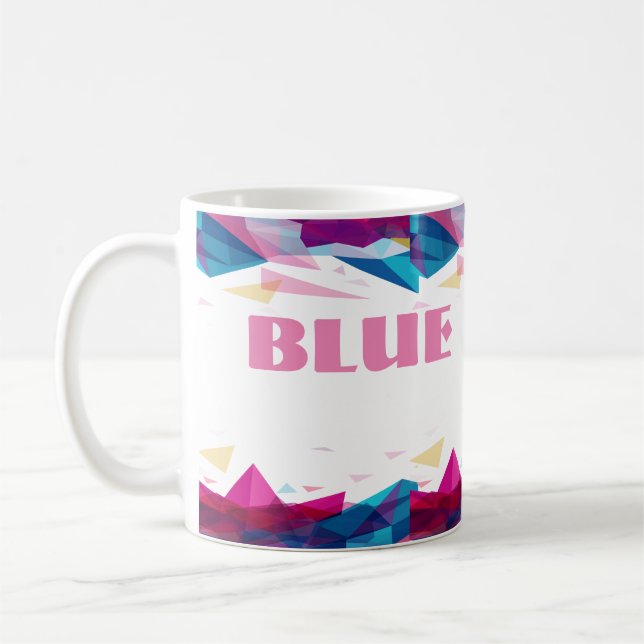 Blaurosa Bildformen Kaffeetasse (Links)