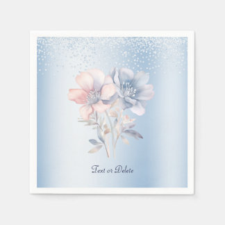 Blaurosa Blume Napkins Serviette