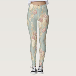 Blaurosa Blume Shabby Chic Leggings