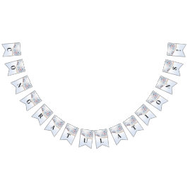 Blaurosa Blumenzellenfahne Wimpelkette